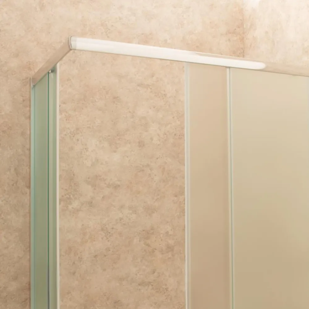 Doccia Regolabile 71x109cm Reversibile Vetri Satinati 6mm Telaio Alluminio