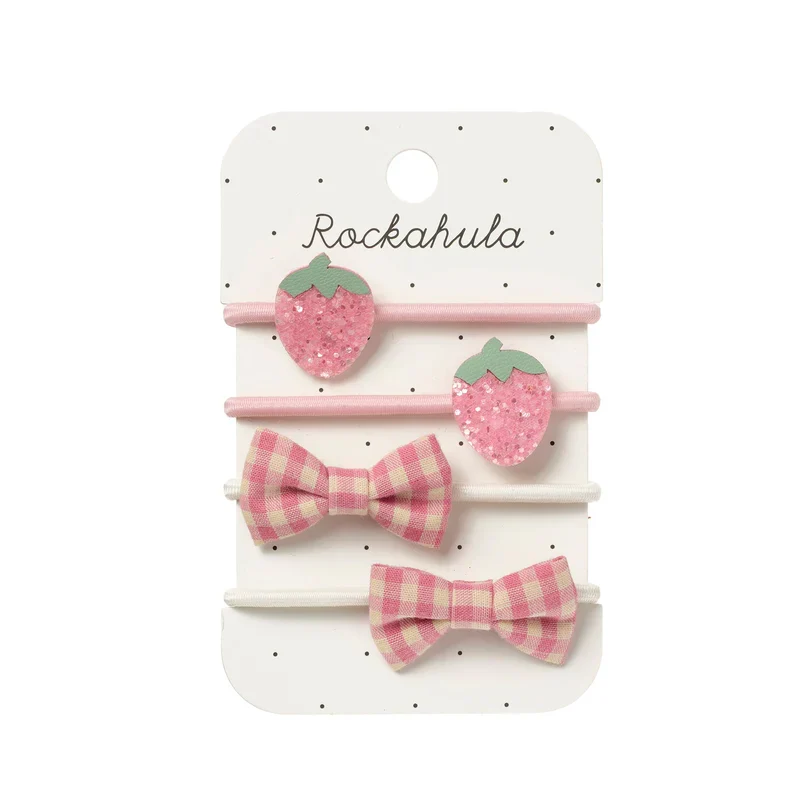 Elastici per Capelli Bambina Rockahula Strawberry Fields – Set 4 Ponies Fragolina