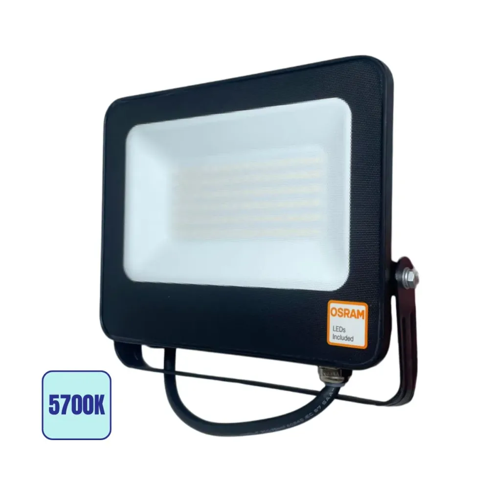 Faro LED 50W Luce Fredda 5700K IP65 IK07 7000lm Orientabile - Chip OSRAM