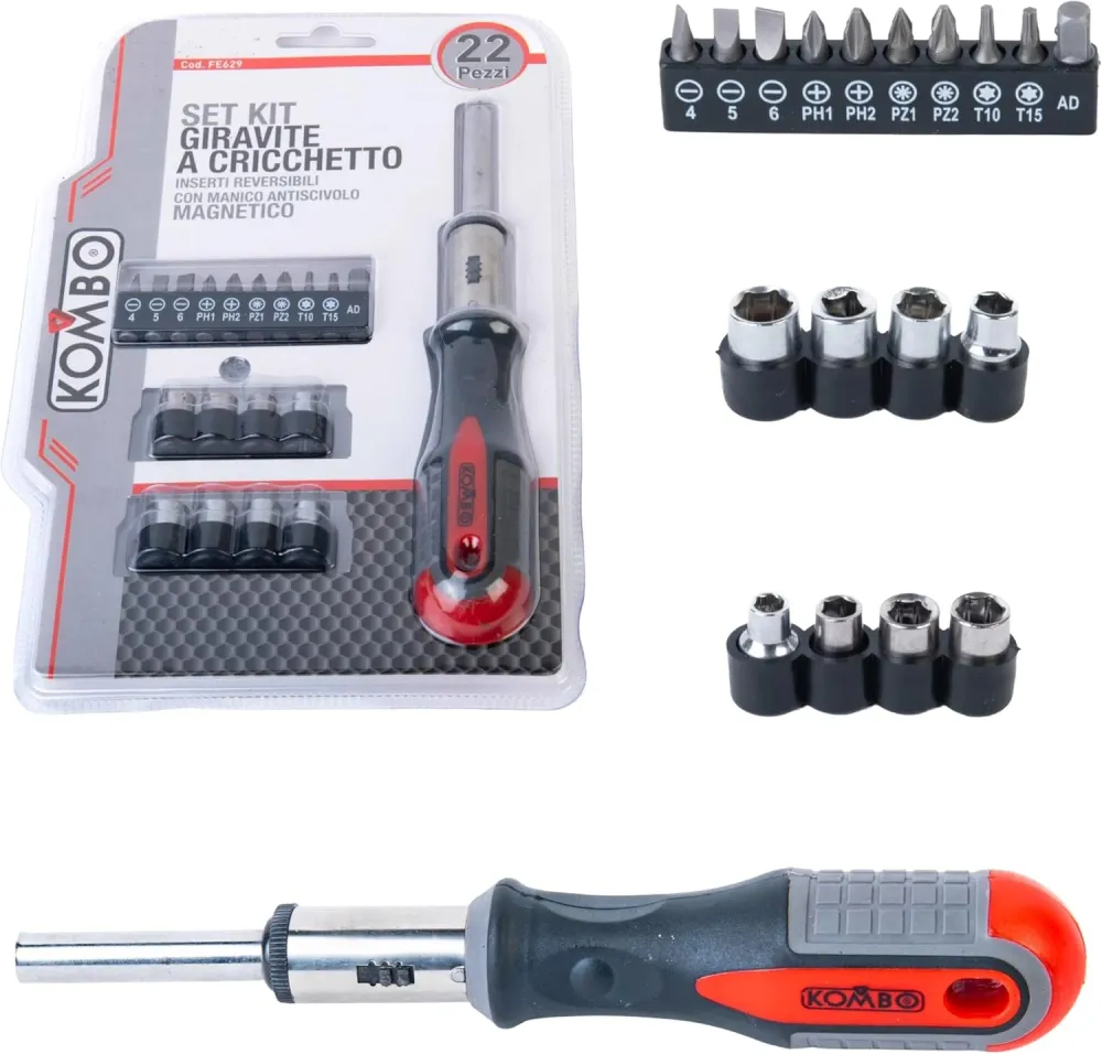 Giravite Cricchetto con Set 22 Punte Standard Phillips