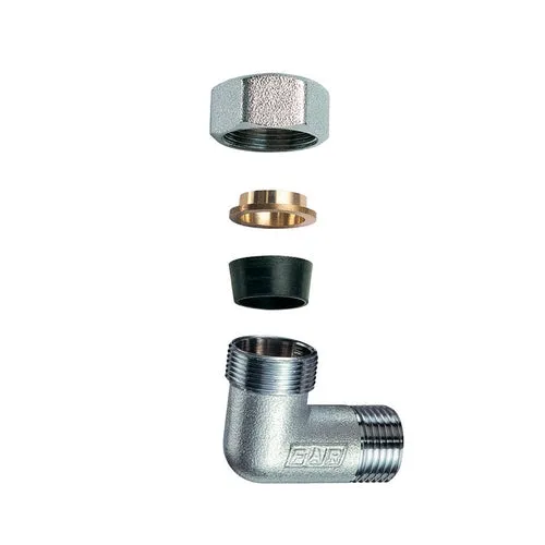 Gomito Maschio Cromato C/Monocono Gomma Per Rame- 1/2 X 18- Far- Pezzi 1