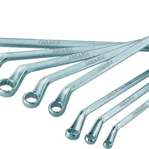 HOLEX Set di chiavi poligonali doppie, curvatura profonda cromata
