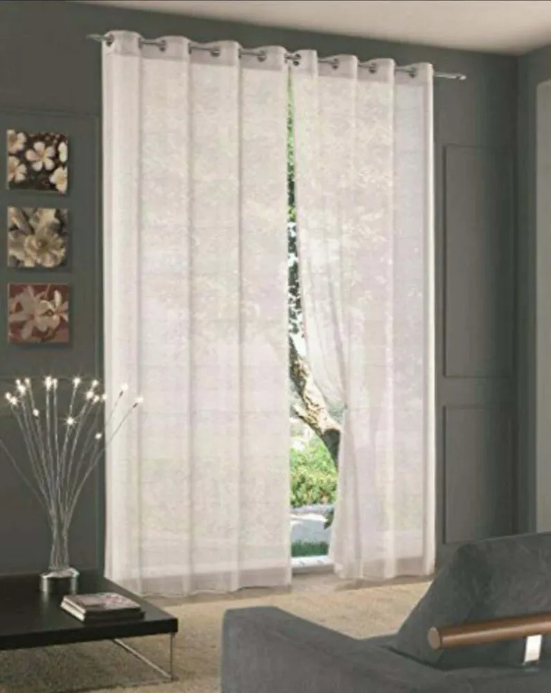HOME COLLECTIONS - TENDA CON ANELLI GOA 140X290 CM BIANCO