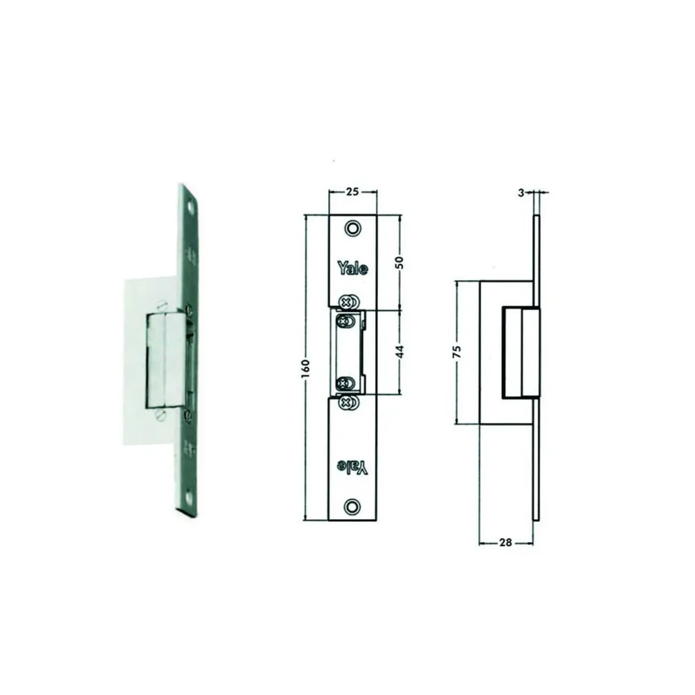 Incontro elettrico simmetrico reversibile con fermo 67f0 - cm.16 acciaio finitura grigio (y67f0504)