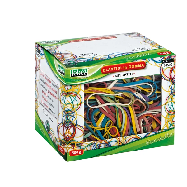 LEBEZ - 50500. - Elastici - misure e colori assortiti - 500 gr - gomma - Lebez - 57979 - Conf. da 1 Pz.