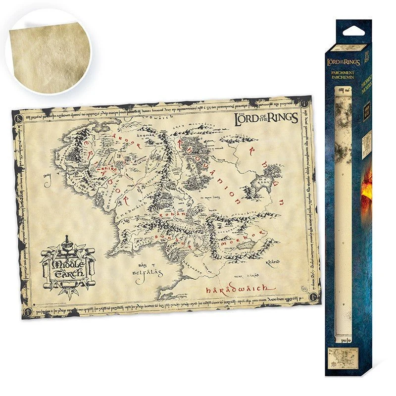 Mappa Pergamena Il Signore degli Anelli - Terra di Mezzo