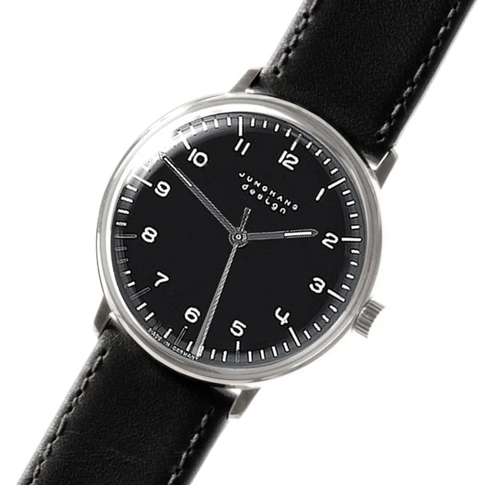 Max Bill ø 34mm | Carica manuale | Quadrante | Nero-argentato opaco