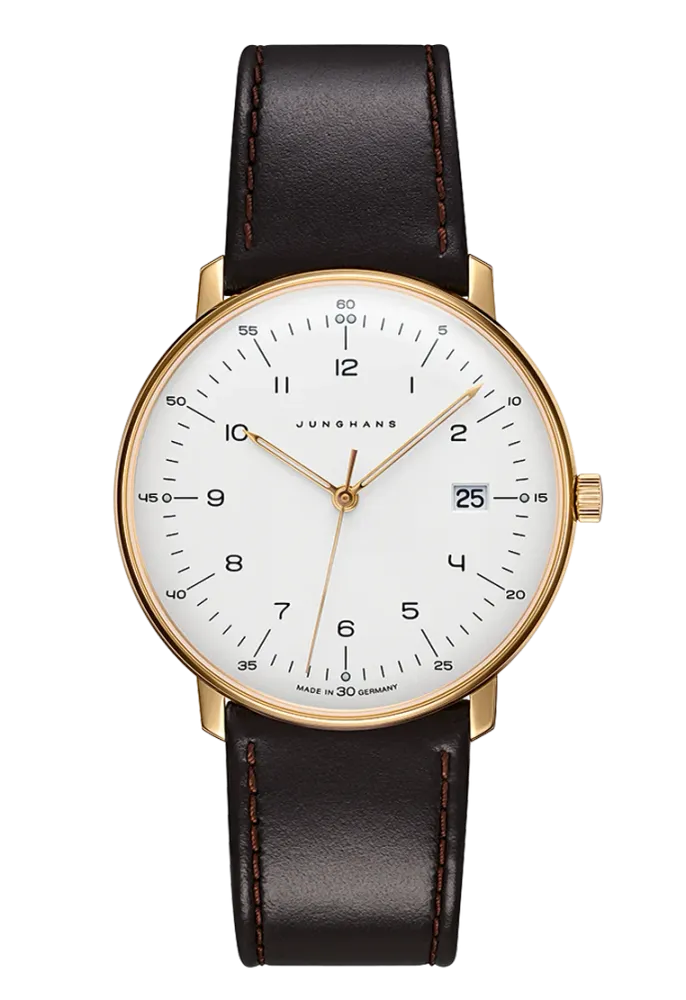 Max Bill ø 38mm dorato | Movimento al quarzo | Quadrante con numeri