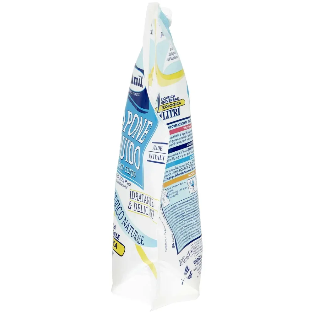 MIL MIL SAPONE LIQUIDO RICARICA BUSTA NUTRIENTE E DELICATO 2 LT