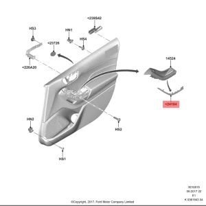 MOSTRINA CROMATA DECORO RIVESTIMENTO MANIGLIA APPIGLIO PORTA ORIGINALE FORD 2179850