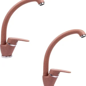 OGOMONDO Set 2 pezzi Miscelatore Avena 4 Oslo Orientabile Ottone per Lavello Cucina