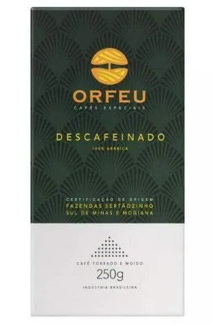 Orfeu Caffè Macinato Decaffeinato – 100% Arabica, Tostatura Scura, Note Ricche di Cioccolato – Processo Swiss Water® – 8.8...