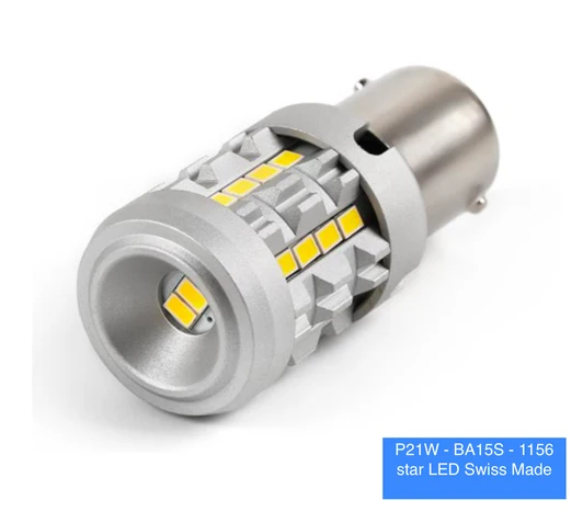 P21W - BA15S-1156 canbus star LED Swiss Made 12-30V luce di retromarcia 2 pz.