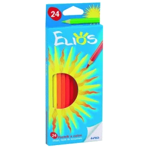 PASTELLI ELIOS ESAGONALE 18cm 3mm pz 24 ASS.TI SCATOLA CARTONE