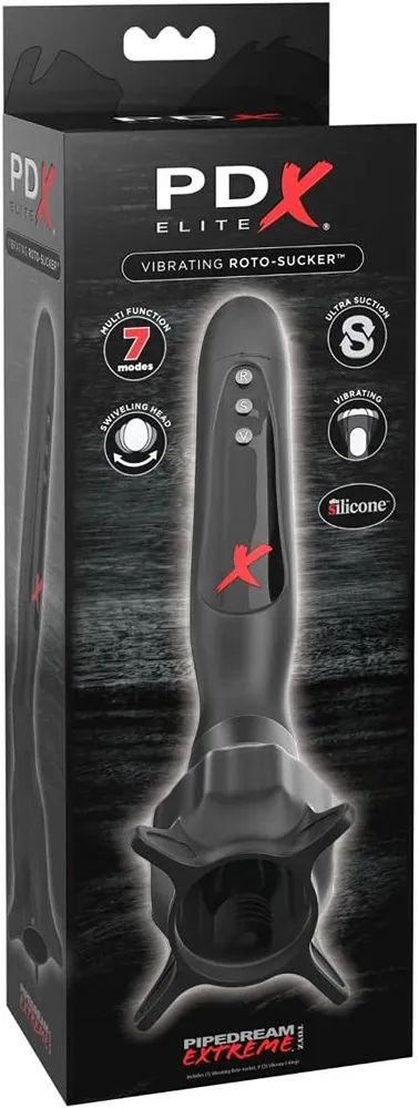 PDX Elite Vibrating Roto-Sucker orientabile rotante stimolante risucchio