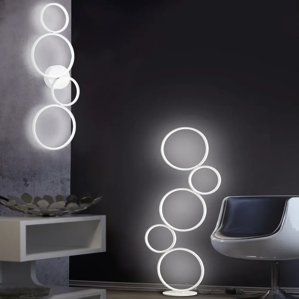 Plafoniera Moderna Rondo Bianca con 4 Anelli LED Dimmerabile 37W 4800lm 3000K