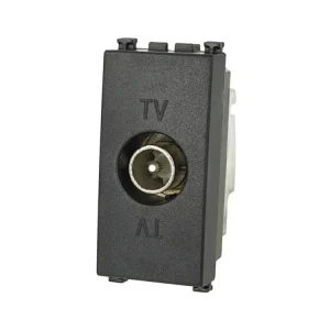 Presa TV passante maschio compatibile con Vimar Arke Nero