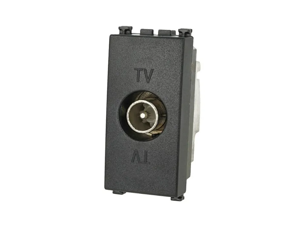 Presa TV passante maschio compatibile con Vimar Arke Nero