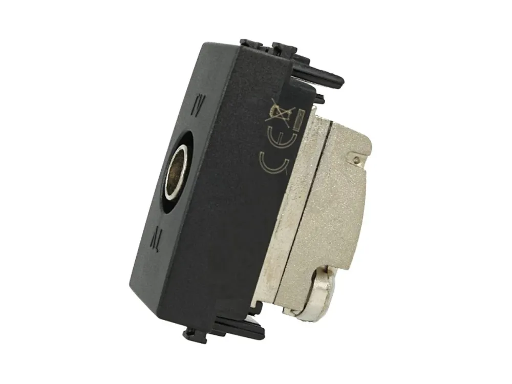 Presa TV passante maschio compatibile con Vimar Arke Nero