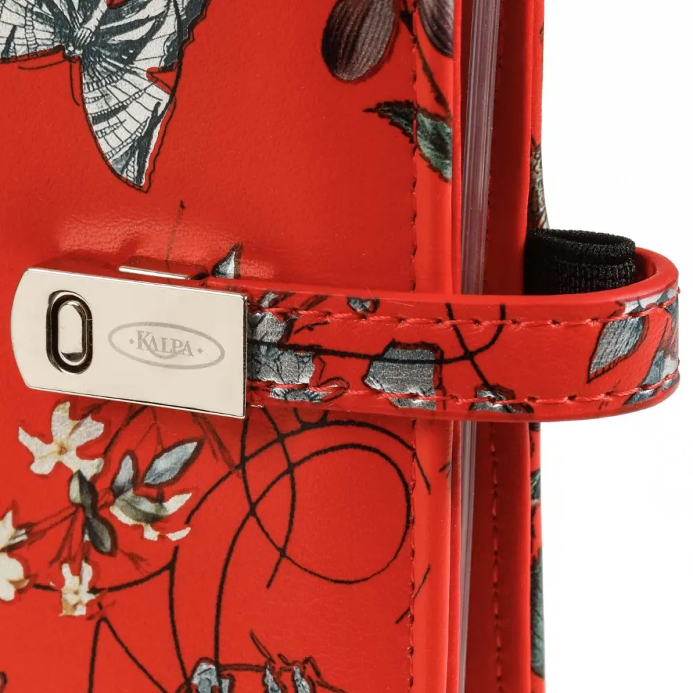 Raccoglitore 6 anelli ricaricabile Planner Floral Sea Red