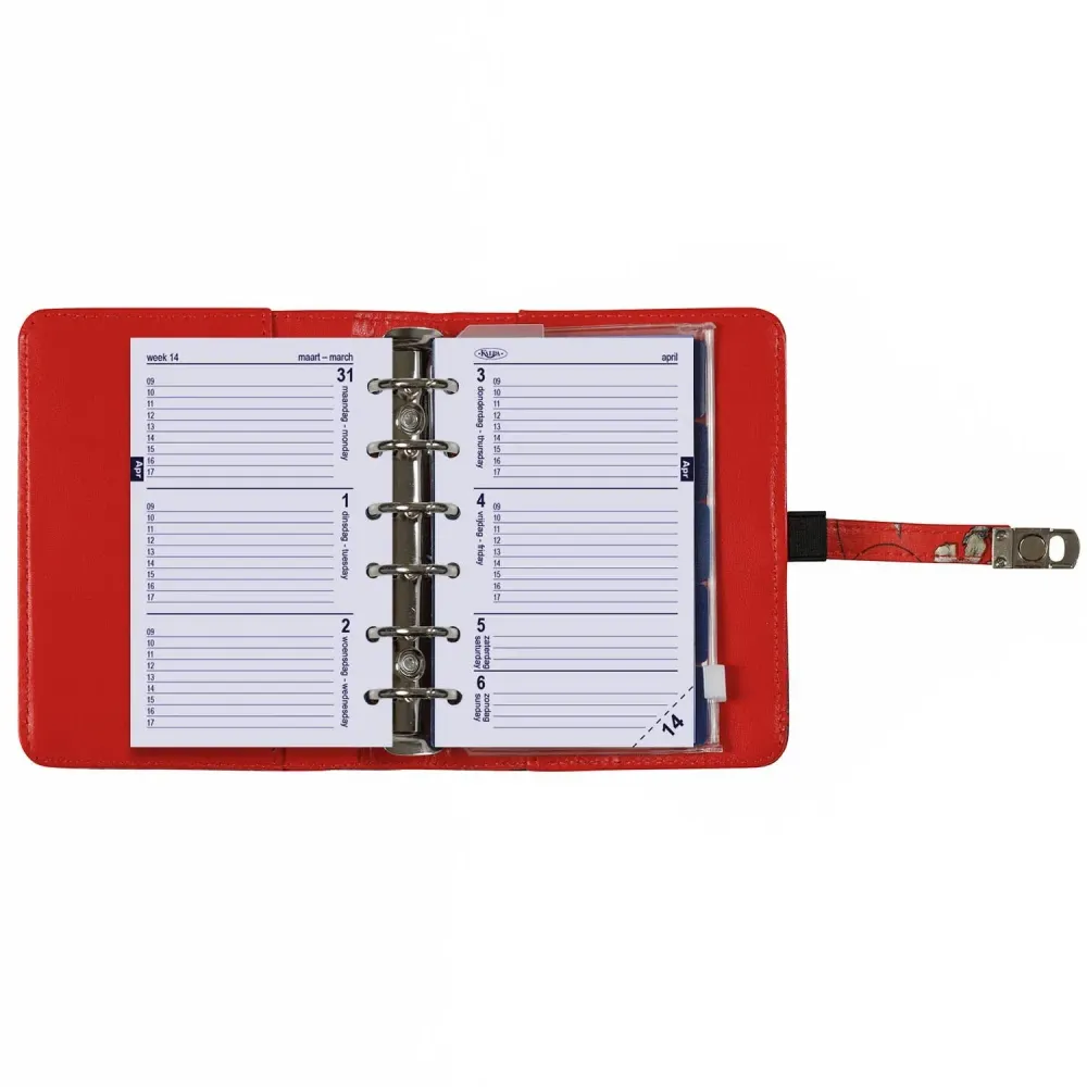 Raccoglitore 6 anelli ricaricabile Planner Floral Sea Red
