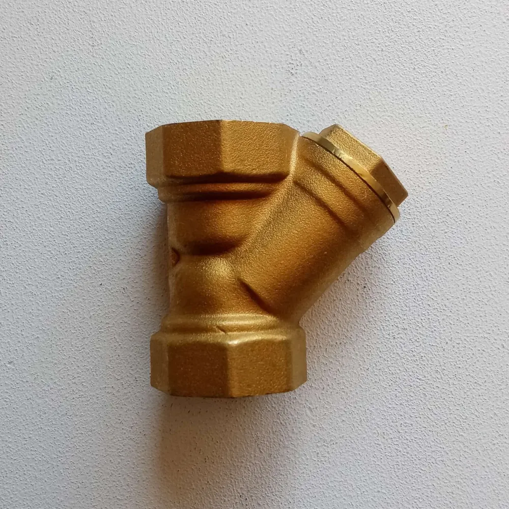 Raccordo FF Y 1/2 pollice DN 15 ottone con filtro retina inox