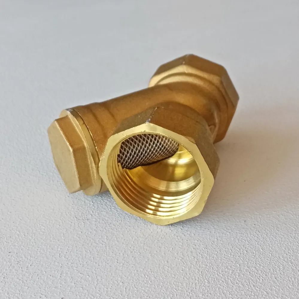 Raccordo FF Y 1/2 pollice DN 15 ottone con filtro retina inox
