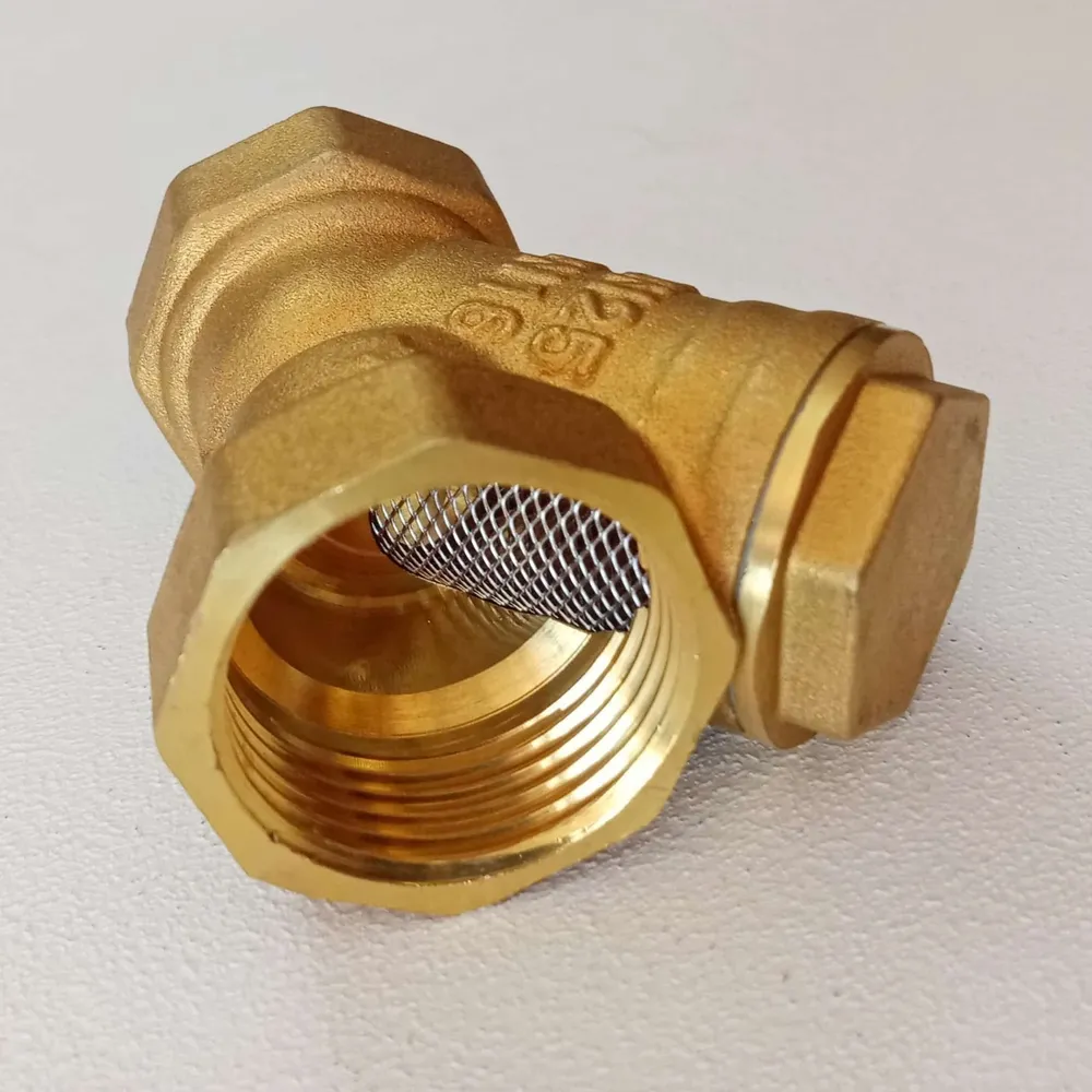 Raccordo FF Y 1/2 pollice DN 15 ottone con filtro retina inox