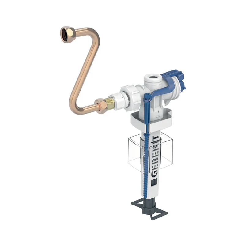 Rubinetto galleggiante Geberit tipo 383 allacciamento idrico laterale, 3/8", codolo ottone, con tubo rame