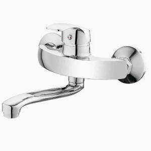 Rubinetto per cucina parete miscelatore canna lunga orientabile - design moderno