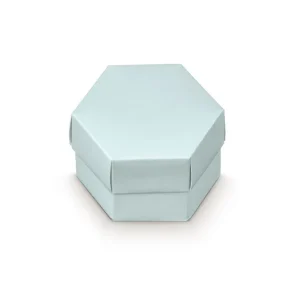 Scatolina Esagonale Celeste Porta Confetti con Divisorio