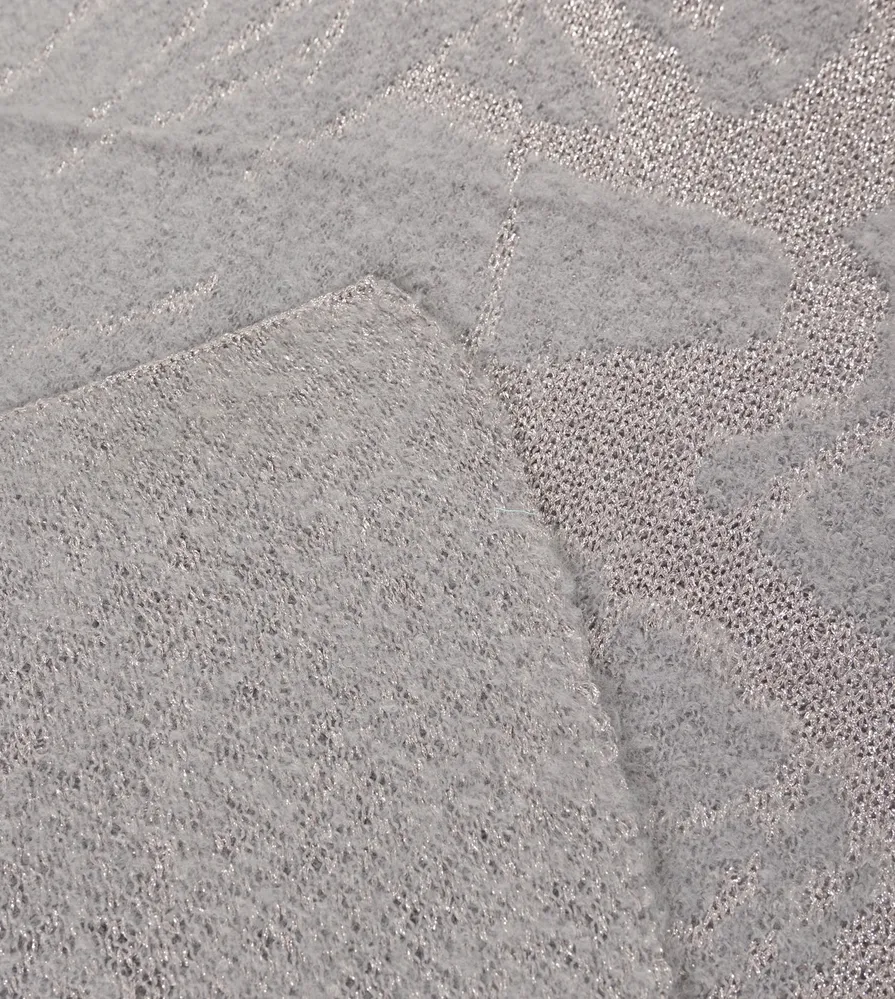 Sciarpa lavorata maglia rosa combinata