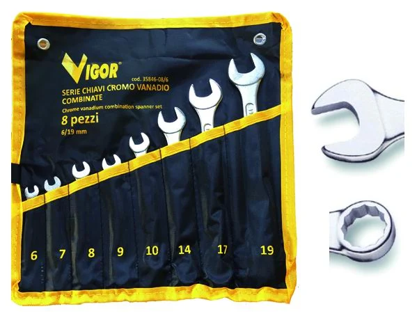 Serie chiavi combinate Vigor 8 pz 6-19 mm
