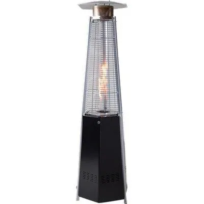 Stufa Gas Gpl Piramide Esagonale + Ruote Domus Nero Kw 5/12 Cm 48X48 H.Cm 195