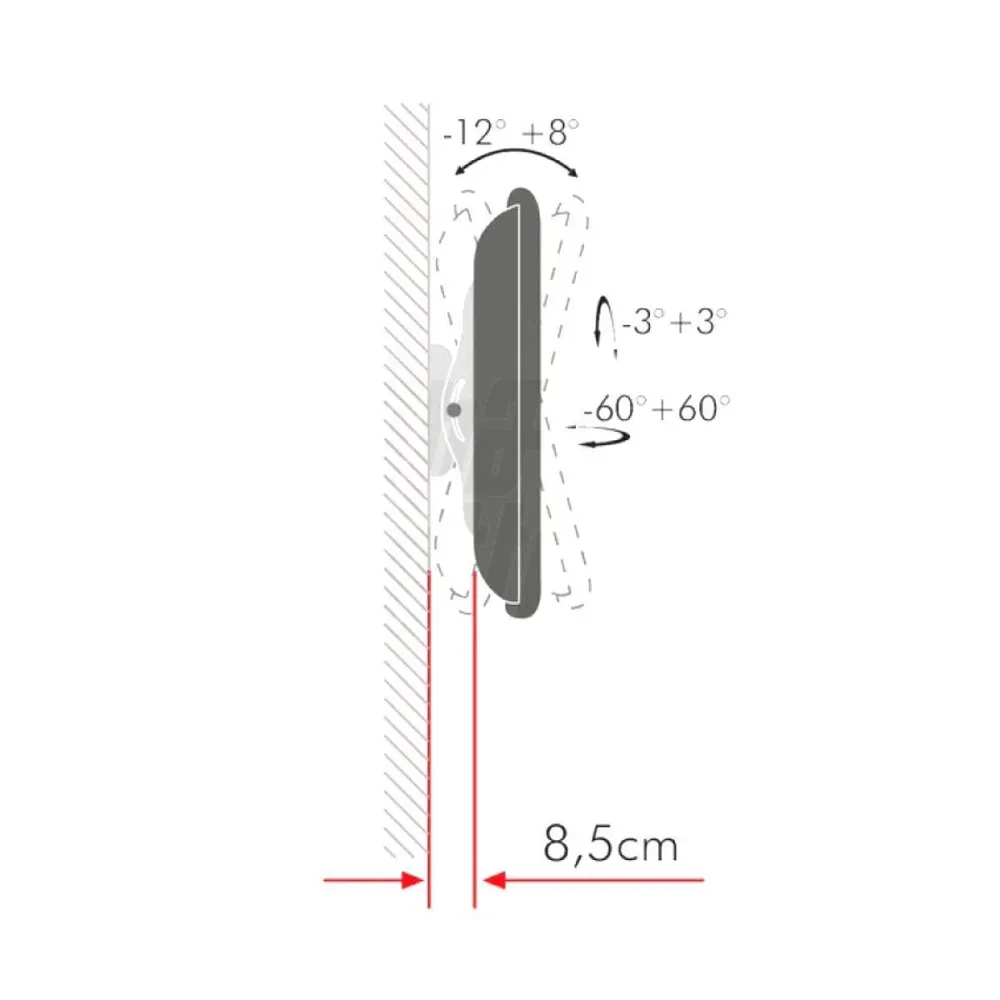Supporto tv da muro orientabile 13 - 27 pollici acciaio vesa 100 portata 20kg easyclick