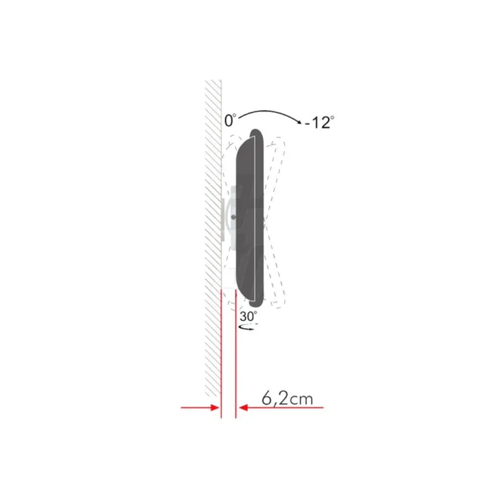 Supporto tv slim da muro orientabile 19 - 37 pollici acciaio vesa 200, portata 25kg