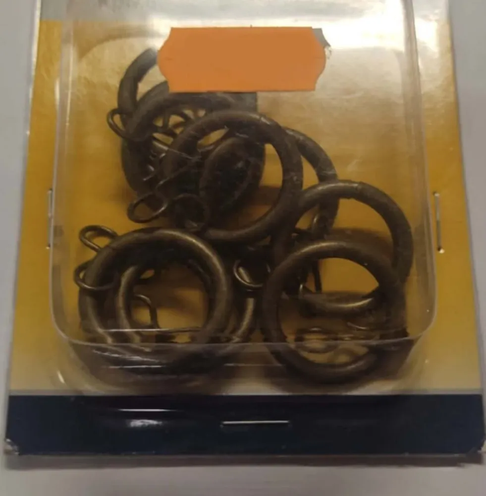 SWISH - 10 PEZZI - ANELLI CON GANCIO PER TENDE Ø8/11MM - COLORE BRONZO