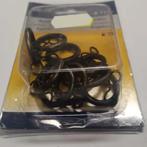 SWISH - 10 PEZZI - ANELLI CON GANCIO PER TENDE Ø8/11MM - COLORE NERO/ORO GRAFFIATO