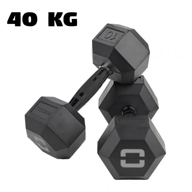 Toorx Manubrio Esagonale Gommato Nero 40 Kg - AMEG-40