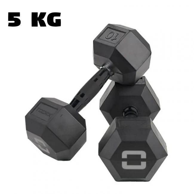 Toorx manubrio esagonale gommato nero 5 kg - AMEG-5