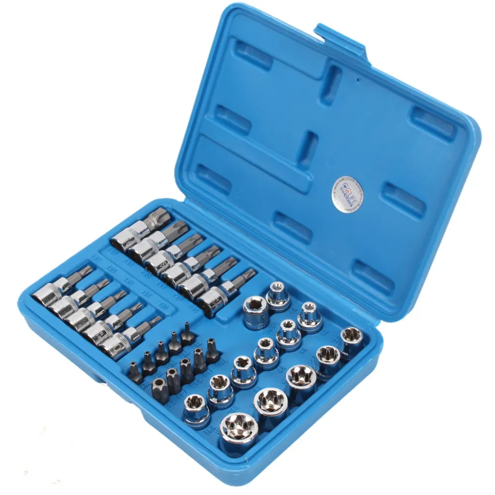 T-Star Torx Bit e set di utensili bussola CRV 5/16" 3/8" 34 pezzi
