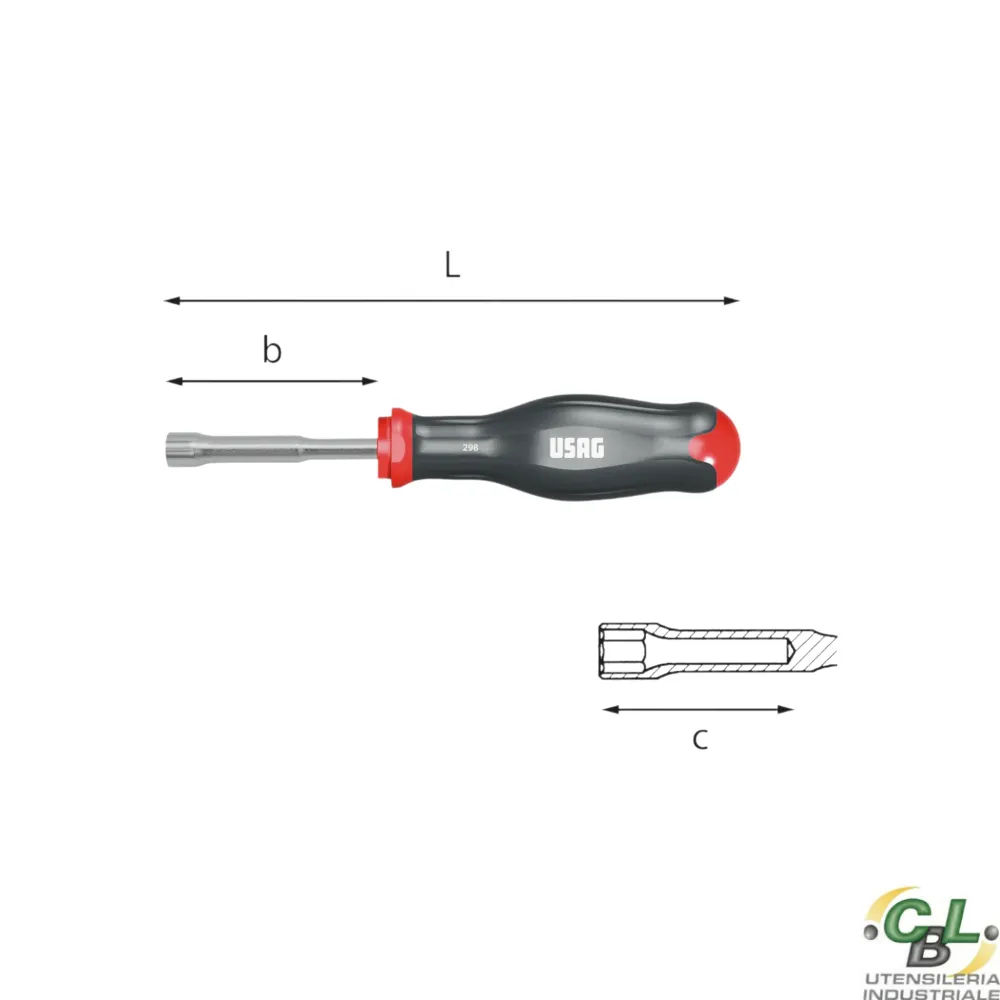 USAG CHIAVE BUSSOLA ESAGONALE CON IMPUGNATURA 298 9 mm