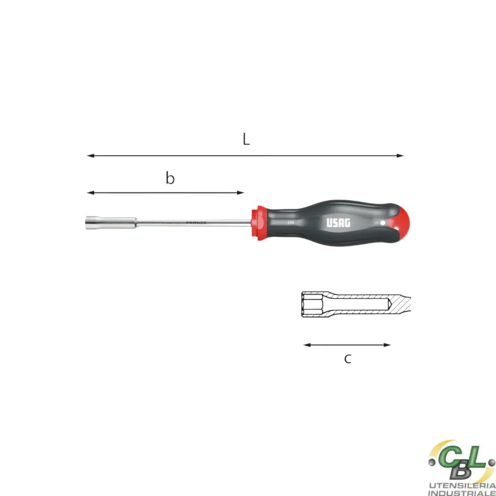 USAG CHIAVE BUSSOLA ESAGONALE CON IMPUGNATURA 299 4 mm