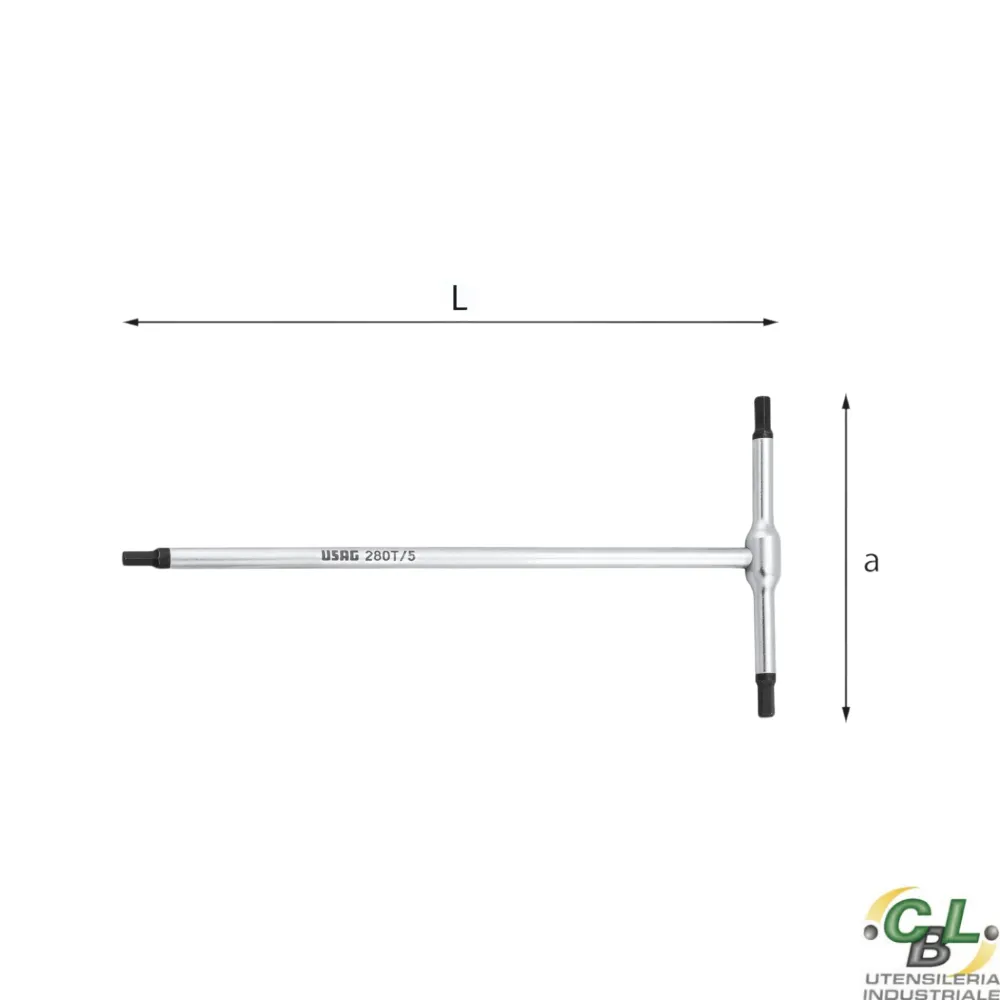 USAG CHIAVE T CON MASCHIO ESAGONALE 280 12 mm