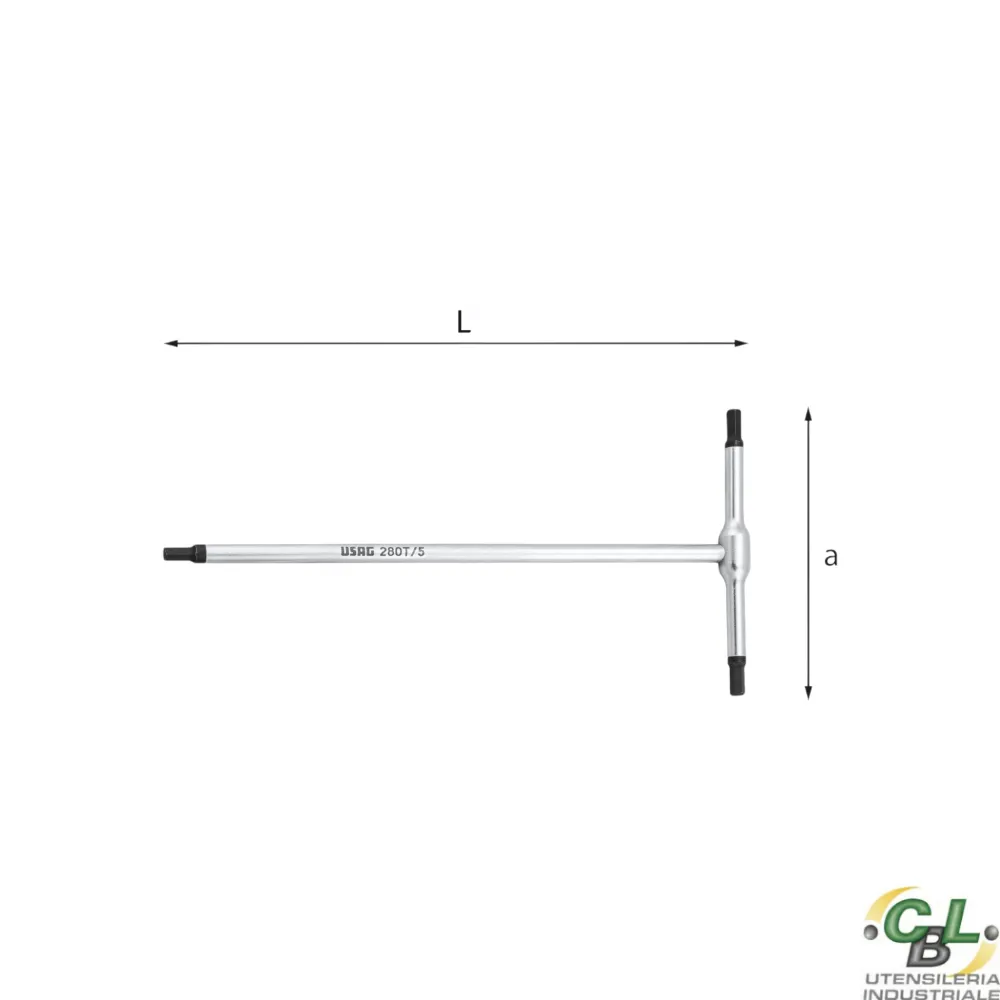 USAG CHIAVE T CON MASCHIO ESAGONALE 280 3,5 mm