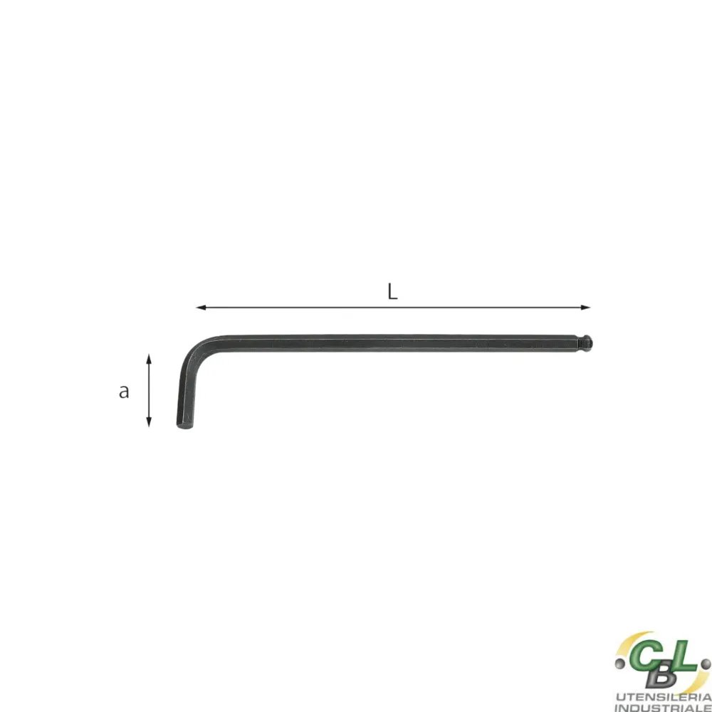 USAG CHIAVE MASCHIO ESAGONALE LUNGA PIEGATA CON TESTA SFERICA 280 LTS 4 mm