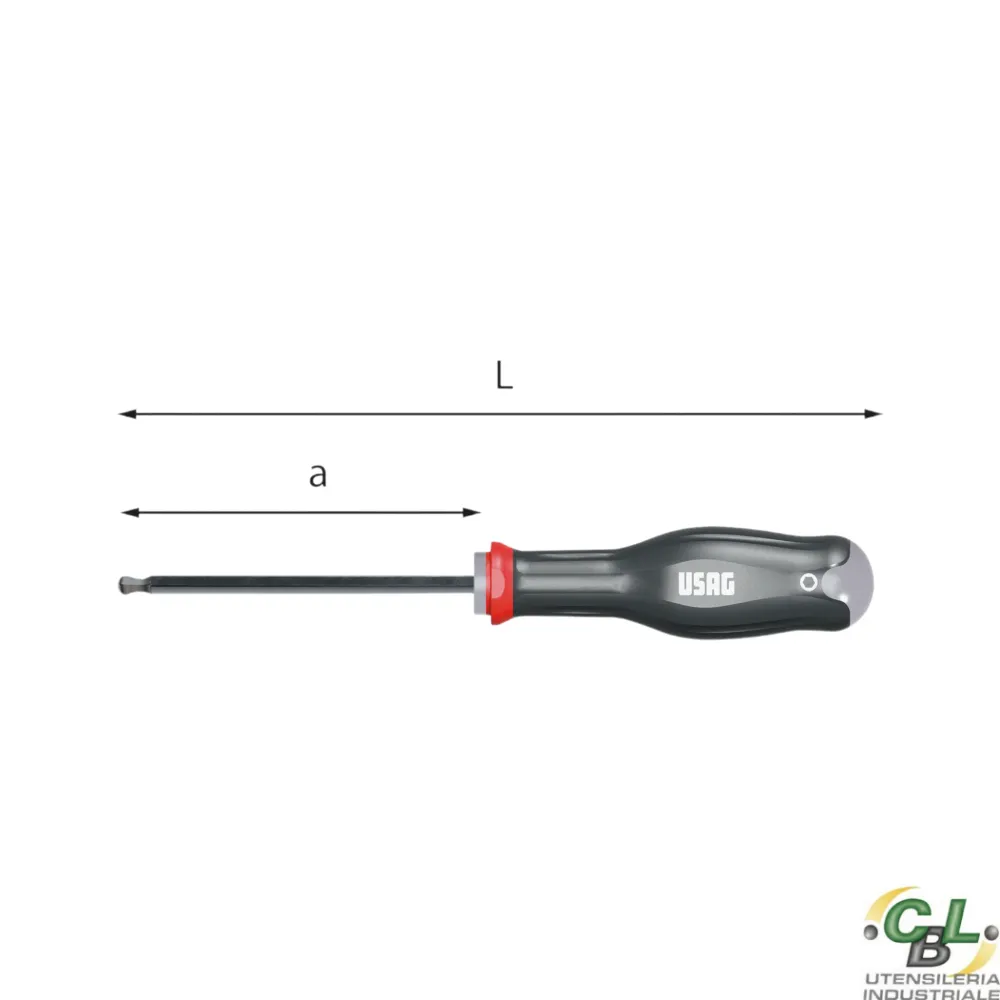 USAG CHIAVE MASCHIO ESAGONALE TESTA SFERICA CON IMPUGNATURA 280 5 mm