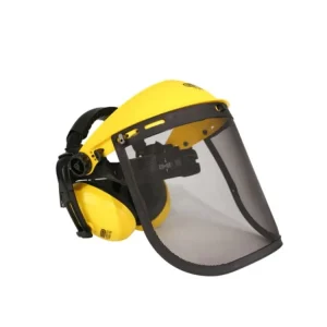 Visiera di protezione rete combinata con cuffie