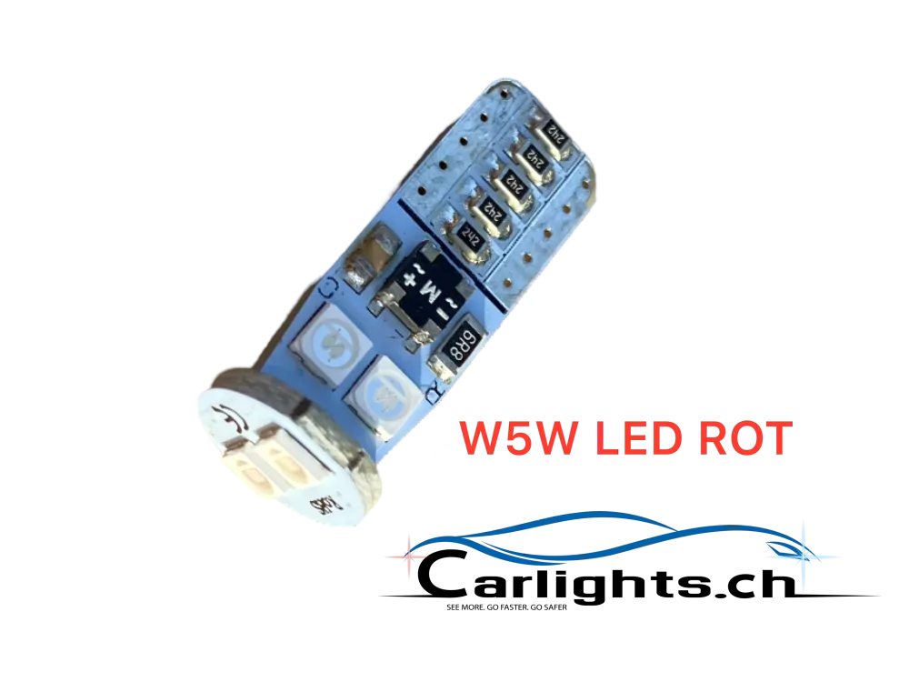 W5W-T10 LED CANBUS Star Swiss Made Red 1 pz.