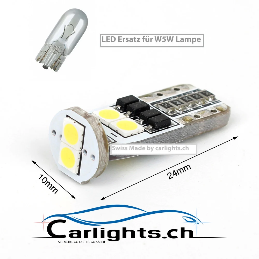 W5W-T10 LED CANBUS Star Swiss Made Red 1 pz.